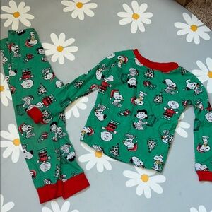 Peanuts Green and Red Kids Pajama Set